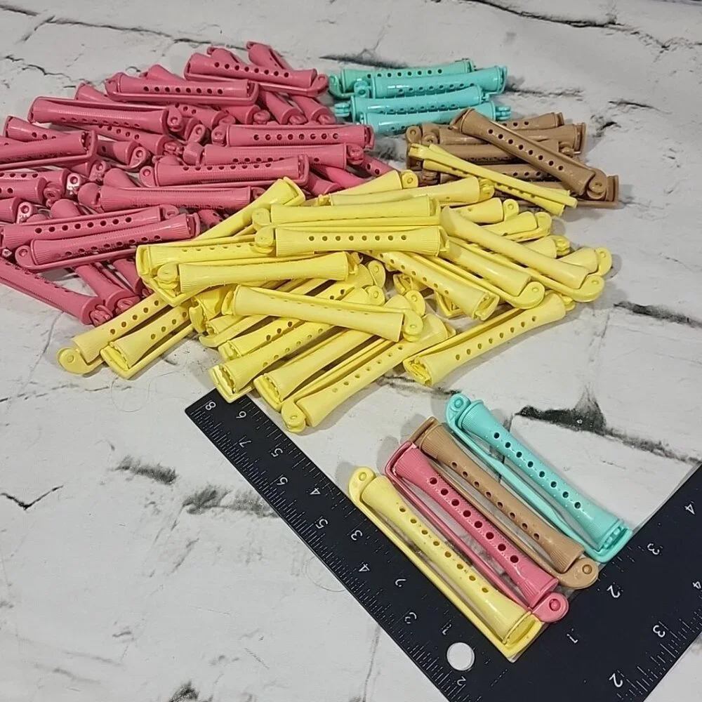 Vintage Goody Perm Rod Rollers With Swing Arm Large Lot Of 72 In 4 Colors‎ USA